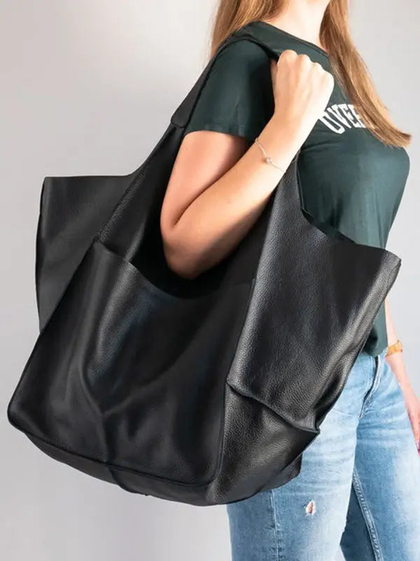 Black oversized handbag hotsell