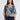 Royal Blue Marble Silk Top With Banded Bottom Tina