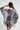 Marble Print Silk Blouse With Tank Top in Blue and Gold Tina