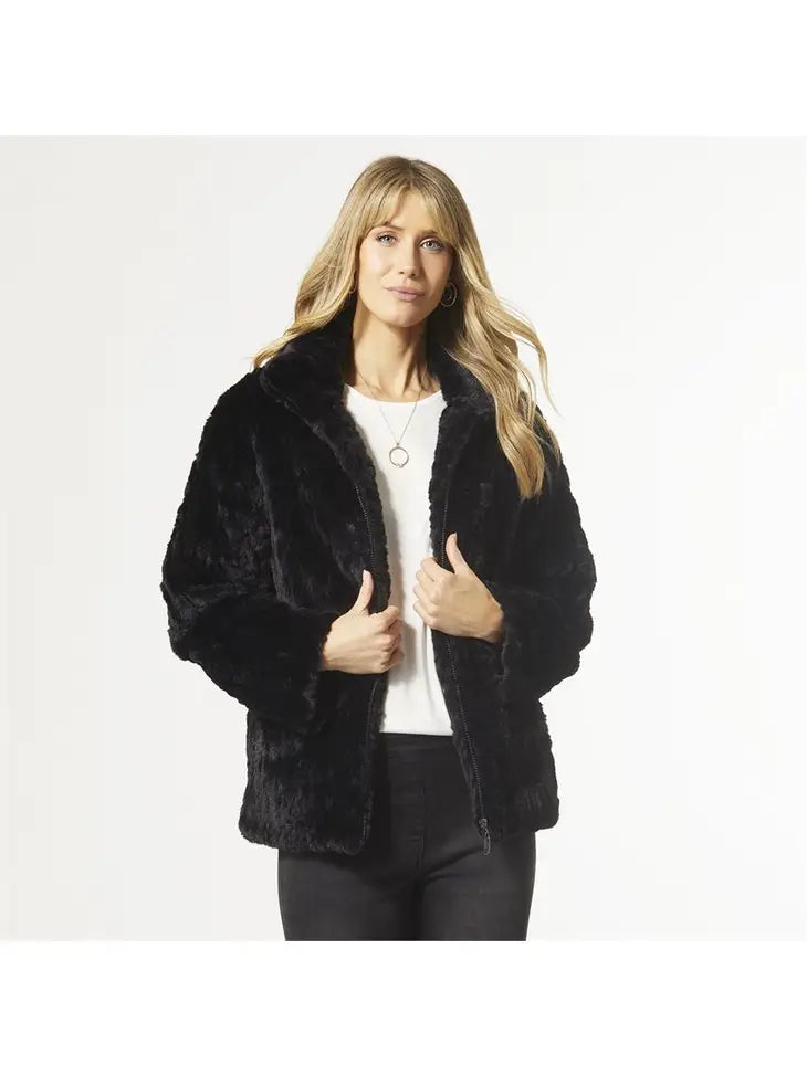Zip up sales fur jacket