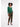 V-Neck Green Silky Blouse M Made in Italy