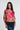Hot Pink Marble Silk Top With Banded Bottom Tina