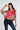 Hot Pink Marble Silk Top With Banded Bottom Tina