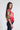 Hot Pink Marble Silk Top With Banded Bottom Tina