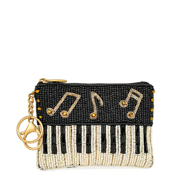 Play It Again Beaded Piano Coin Purse Key Chain by the C