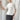 White Short Sleeve Fitted Sweater with Snap Details