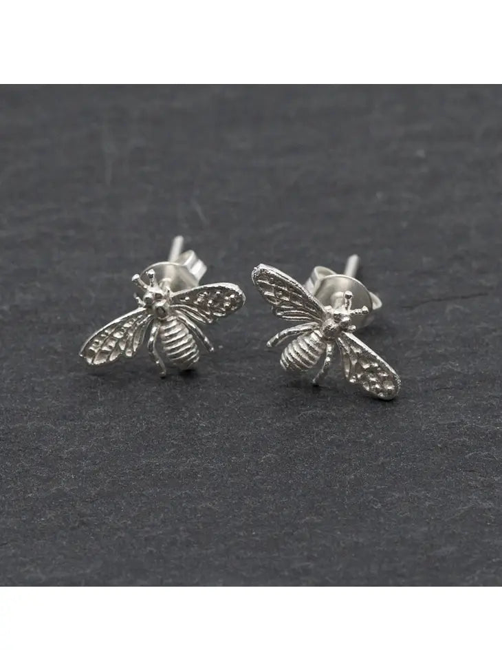 Bee Silver Plated Stud Earrings