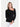 Asymmetrical Neckline Black Top