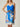 Bright Blue Print Viscose/Silk Dress