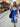 Bright Blue Print Viscose/Silk Dress