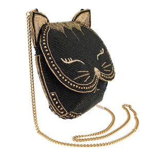 "Whiskers" Cat Beaded Purse