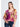 Silk Marbled Blouse With Band Bottom In Cherry Pink