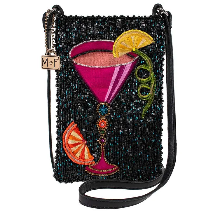 Take A Sip Beaded Cross Body Phone Bag