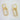 Gold Link Drop Earrings With Stones by the C