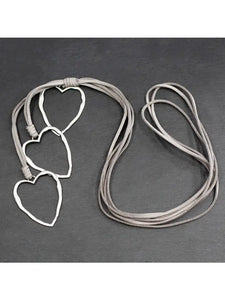 Heart Necklace on Suede Cord