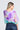 Silk Marbled Blouse With Band Bottom In Turquoise Or Green Tina