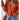 Sweater with large collar in red or orange by the C