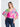 Silk Marbled Blouse With Band Bottom In Pink Or Lilac Tina