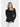 Asymmetrical Neckline Black Top