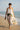 White Print Long Viscose/Silk Dress