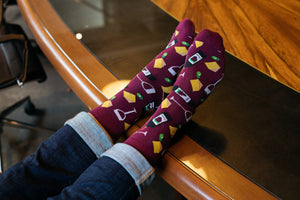 Wine and Cheese Crew Socks