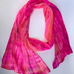 Load image into Gallery viewer, Watercolors Silk Scarf (Bright Pink)
